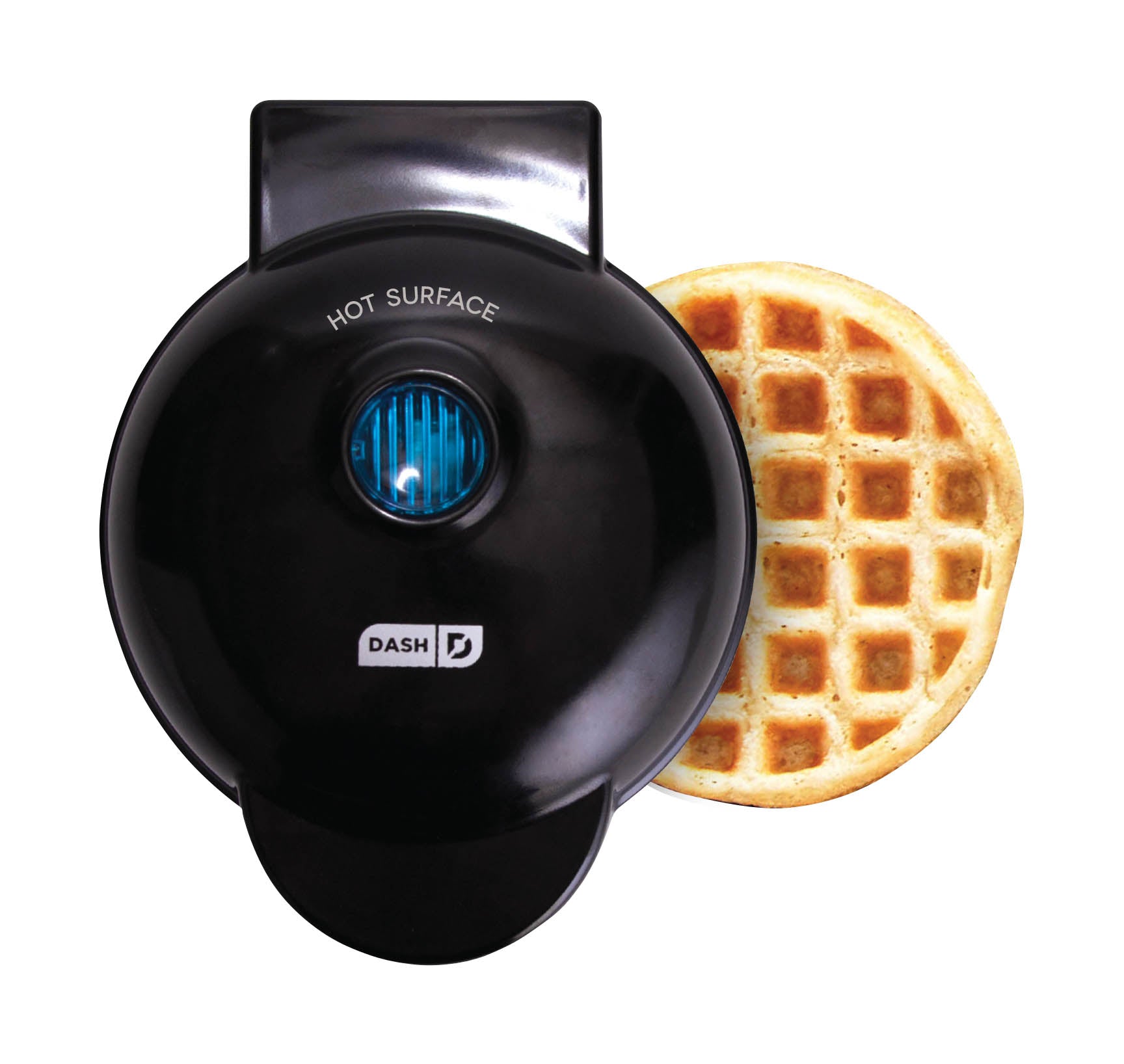 dash mini waffle maker blue light