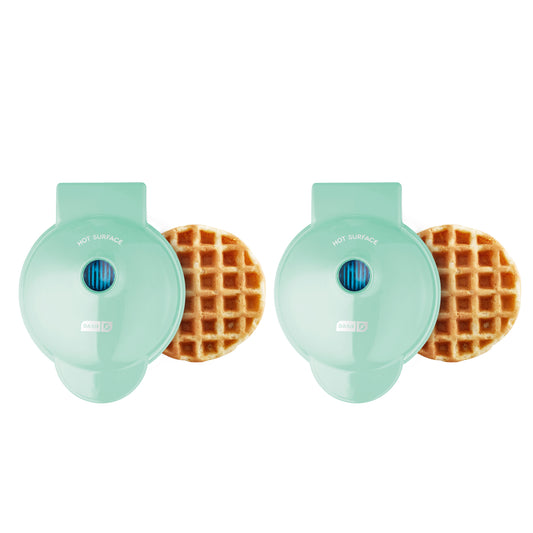 Mini Waffle Stick Maker, Easy to Clean, Non-Stick Surfaces, 4 Inch, Makes 4  Waffle Sticks, Ideal for Breakfast, Snacks, Desserts and More,Aqua,1400W