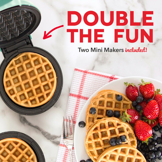 DASH Mini Waffle Bowl Maker for Breakfast, Burrito Bowls, Ice Cream and  Other Sweet Desserts, Recipe Guide Included - Aqua