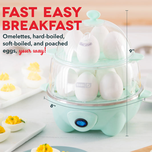 Rise by Dash Mini Compact Egg Cooker, Blue