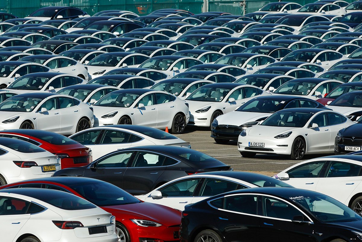 Hundreds of Tesla Vehicles Spotted During Transit in Denmark for Europ
