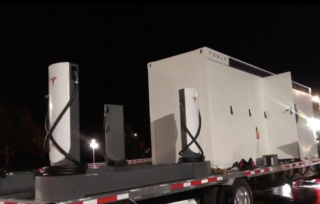 Tesla Deploys Mobile Superchargers Using Megapacks Loaded On Trucks