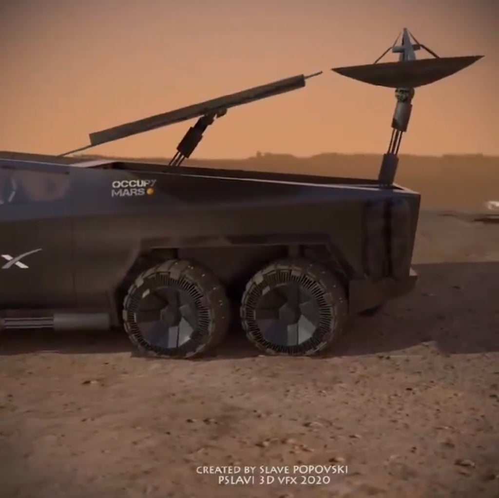 Tesla CyberTruck Fan Made SpaceX Version Matte Black Mars Rover