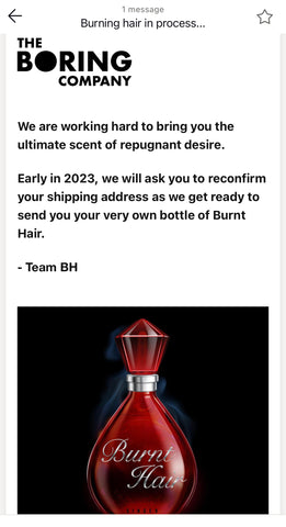 Good News Elon Musks Burnt Hair Perfume sold out with 3 Million USD worth  of bottles