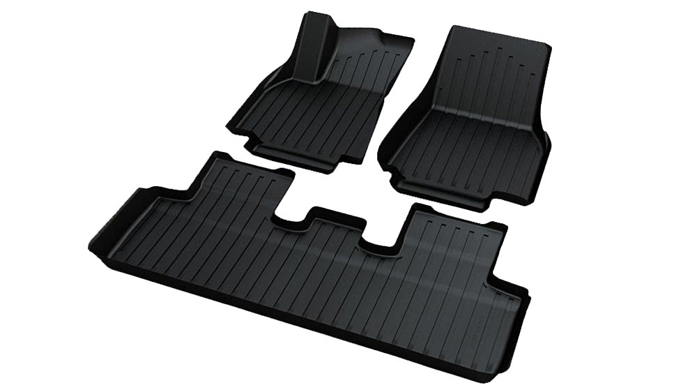 For 20-23 Tesla Model Y Floor Mats Carpet Front Rear Nylon Black W