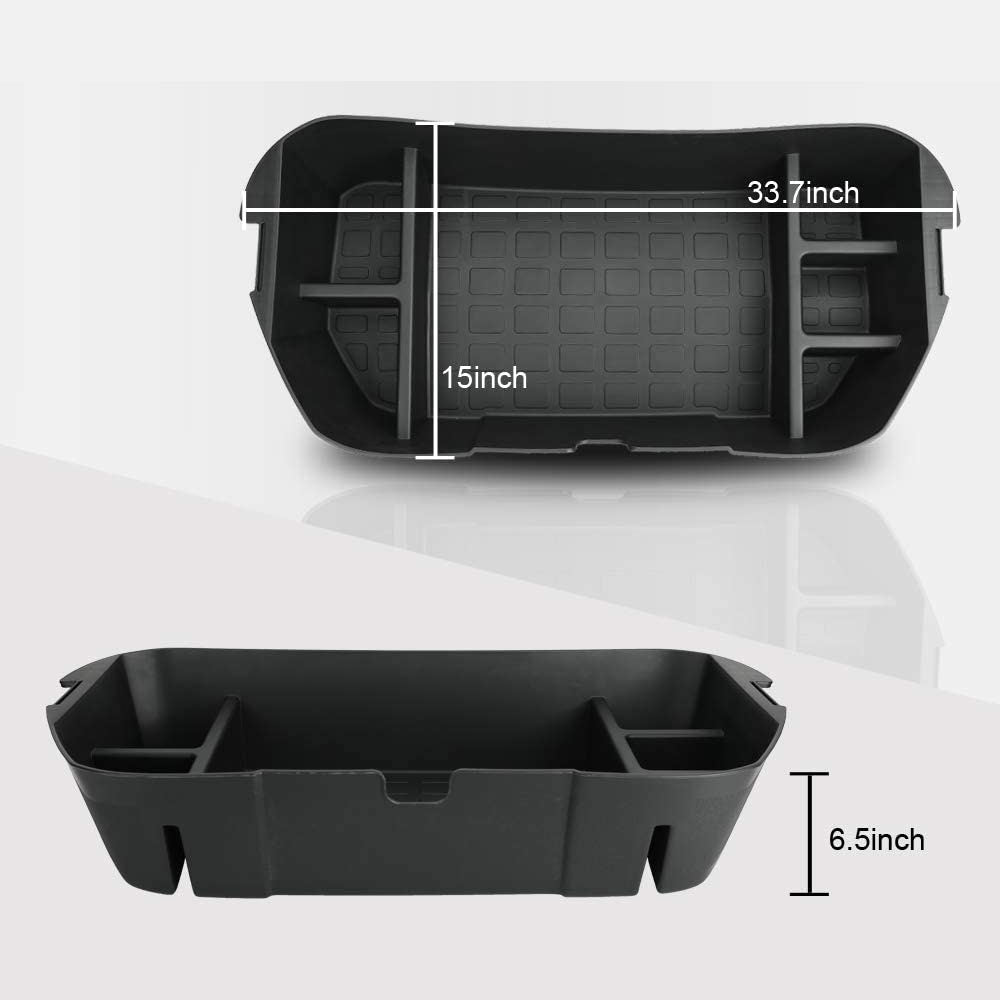 3W 2020-2022 Tesla Model Y Accessories-2Pcs Under Seat Storage Box 2Pcs  Rear Trunk Organizer Side Storage Box with Lids Rear Center Console Storage