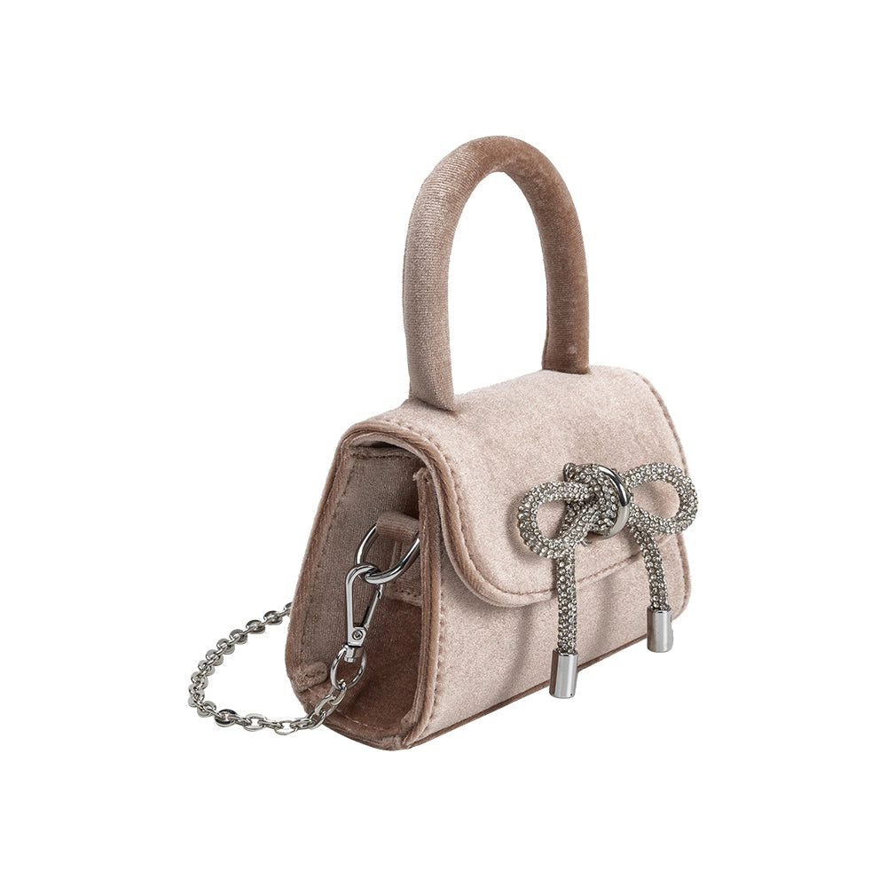 Melie Bianco - Sabrina Velvet Mini Bag - Taupe