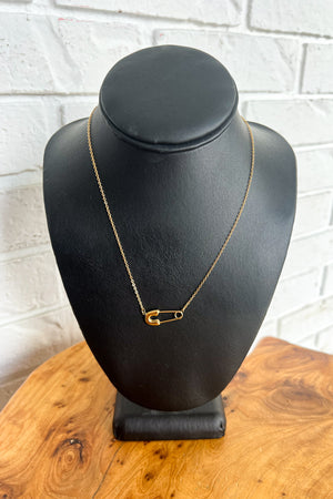 18K Safety Pin Necklace