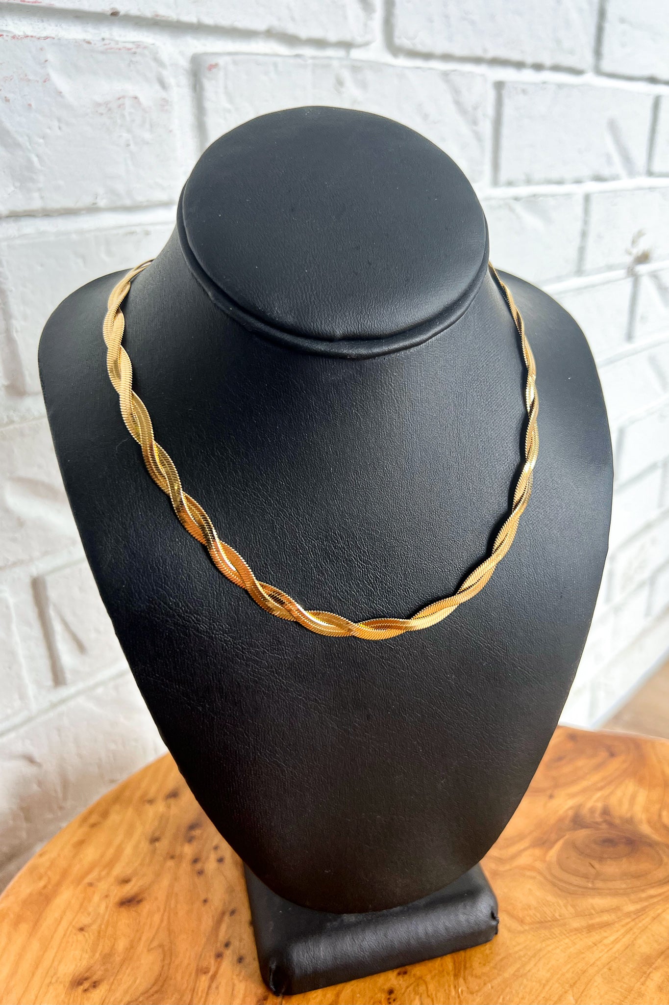 Vintage Gold Plate Triple Strand Braided Herringbone Necklace | eBay