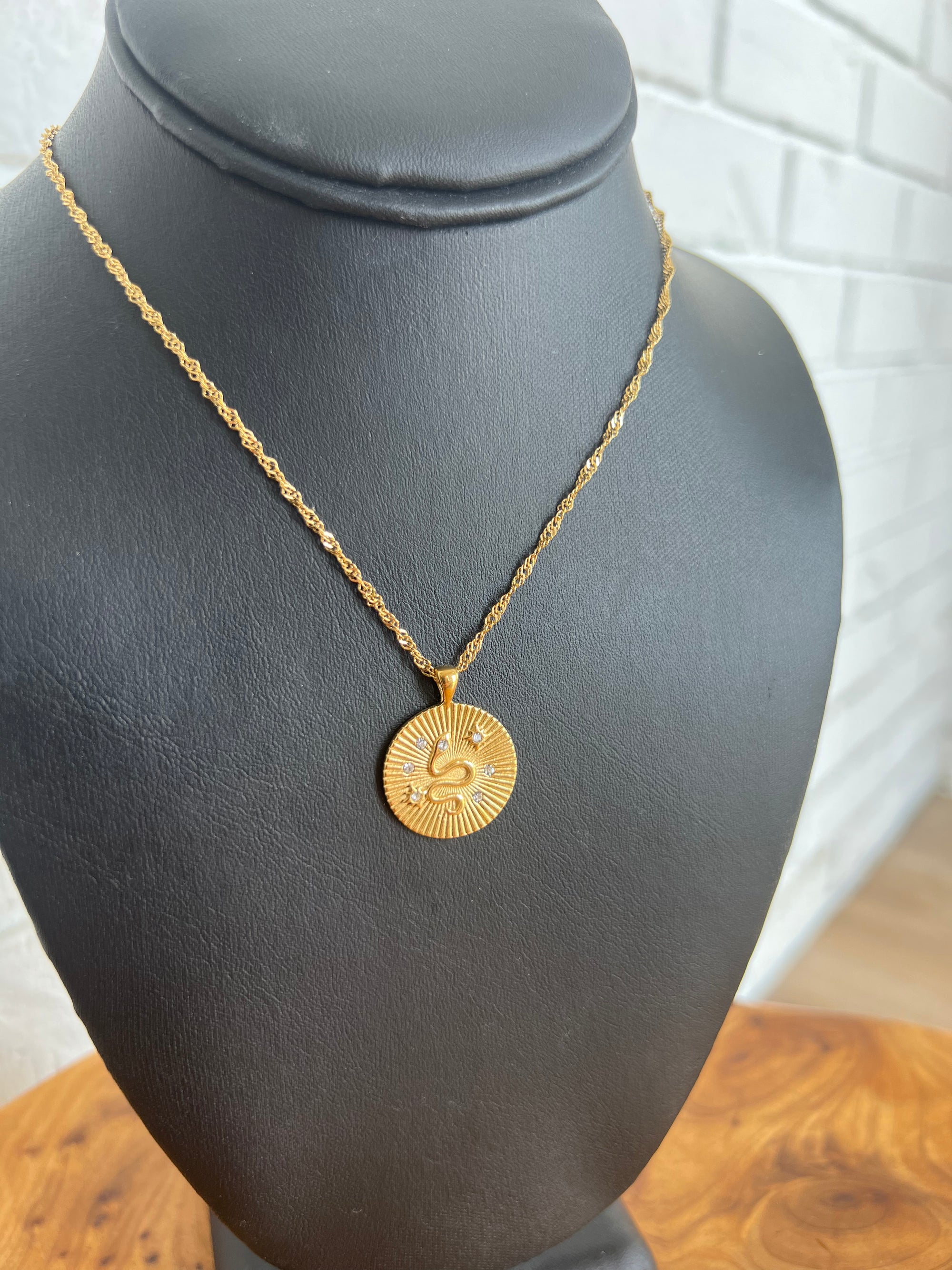 18K Snake Pendant Necklace