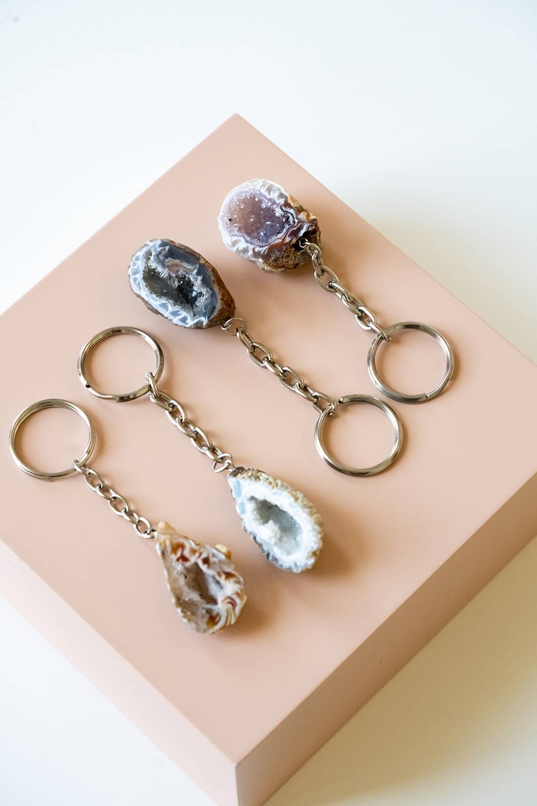 Agate Geode Keychain