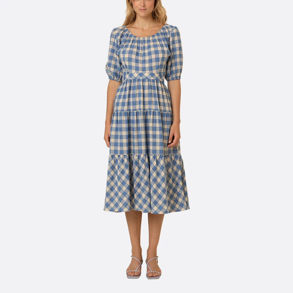 FRNCH Victorie Woven Midi Dress