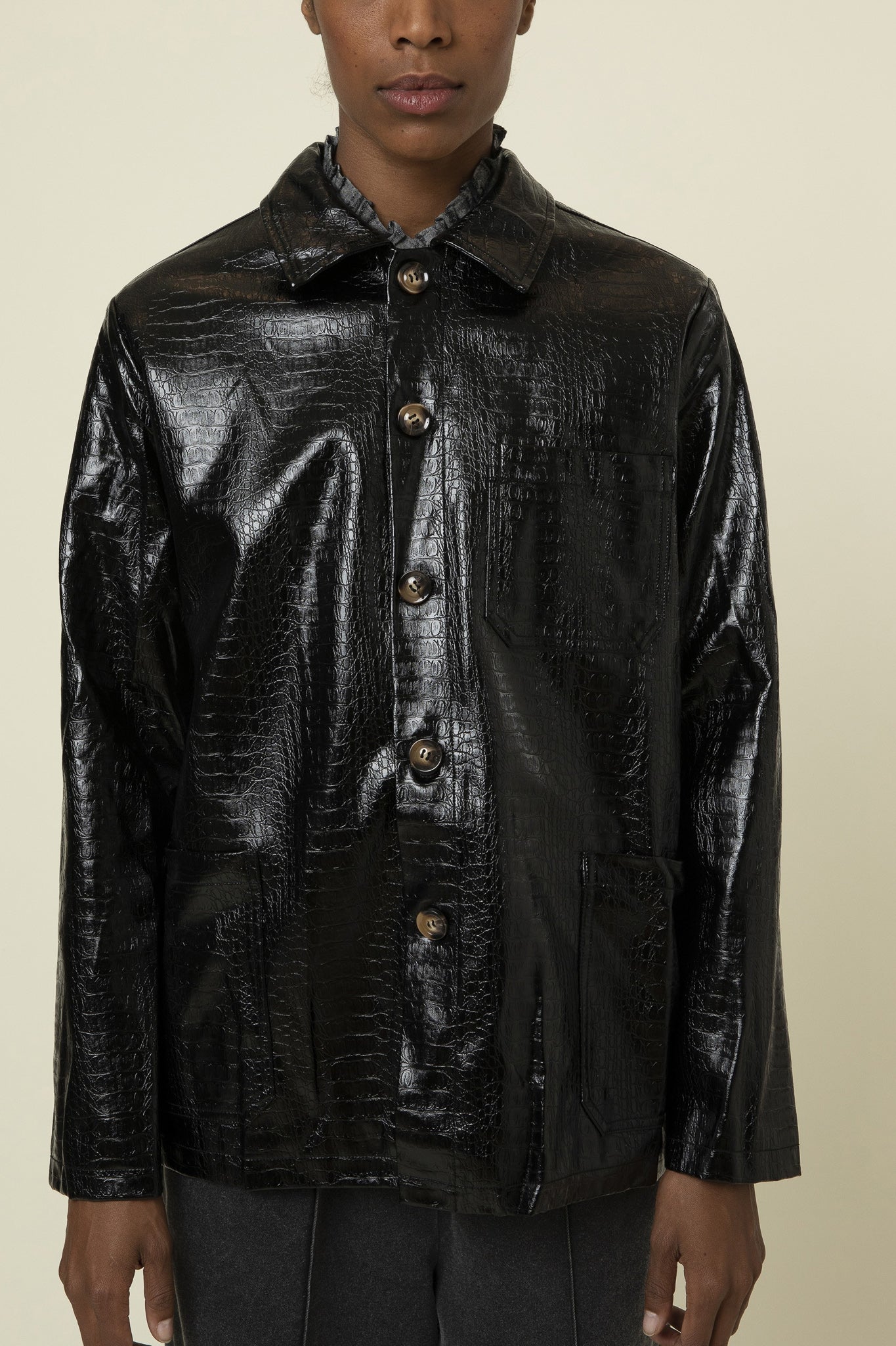 タグ付き Needles Coach Jacket-Patent Leather 非売品