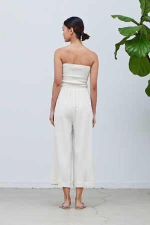 Tie Front Gauze Jumpsuit