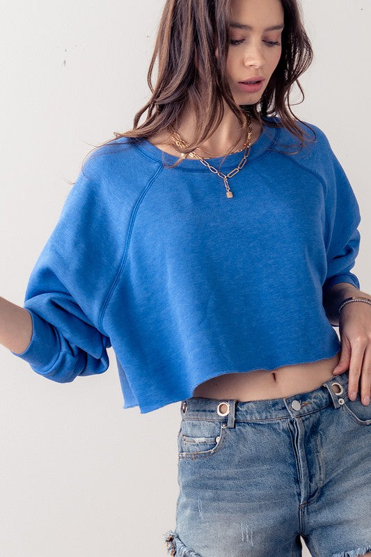 Perfect Cropped Fleece Sweatshirt