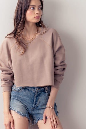 Perfect Cropped Fleece Sweatshirt