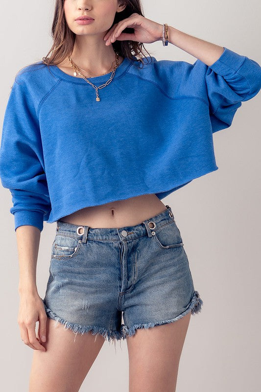 Perfect Cropped Fleece Sweatshirt