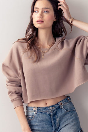 Perfect Cropped Fleece Sweatshirt