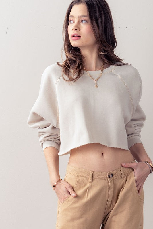 Perfect Cropped Fleece Sweatshirt