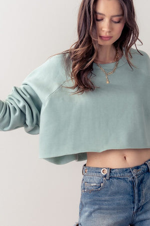 Perfect Cropped Fleece Sweatshirt