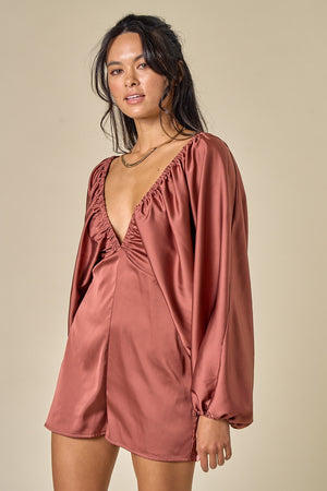 Satin Detailed Mini Romper