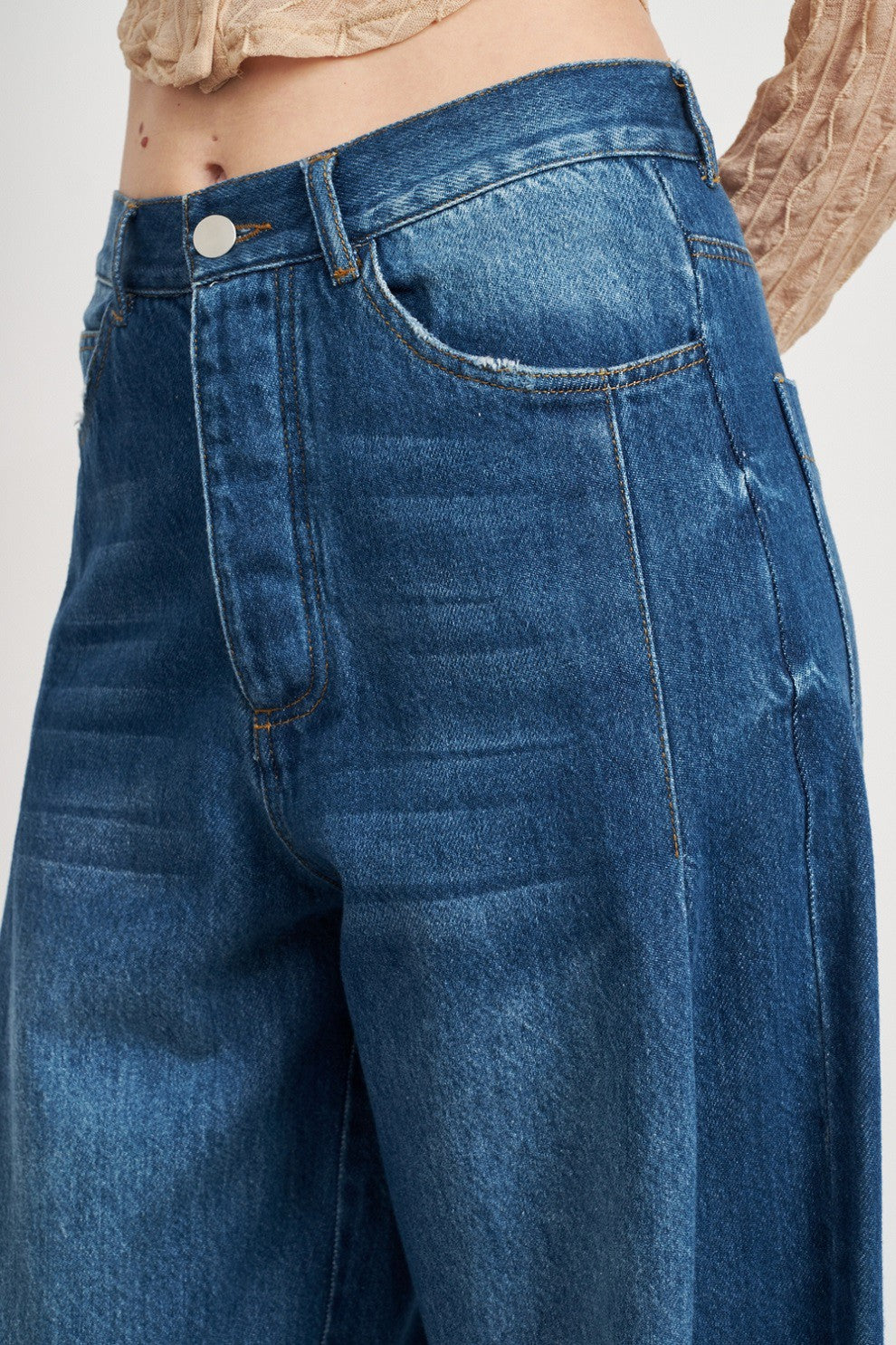 High Rise Wide Leg Denim Jeans