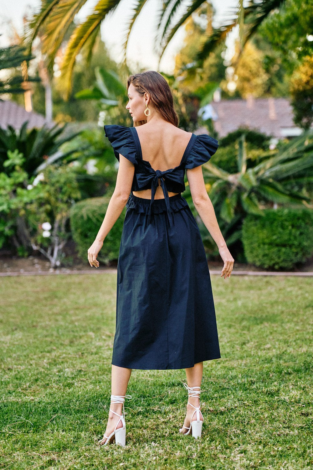 Mia Ruffle Sleeve Midi Dress