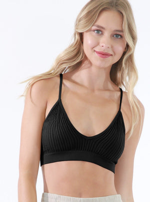 Ribbed V-Neck Bralette