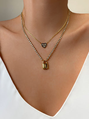 Farrah B Empress Initial Lock Necklace