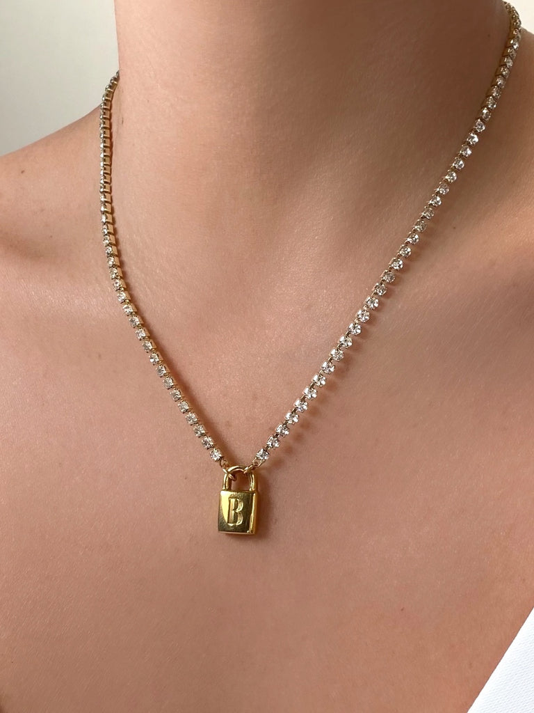 Farrah B Empress Initial Lock Necklace