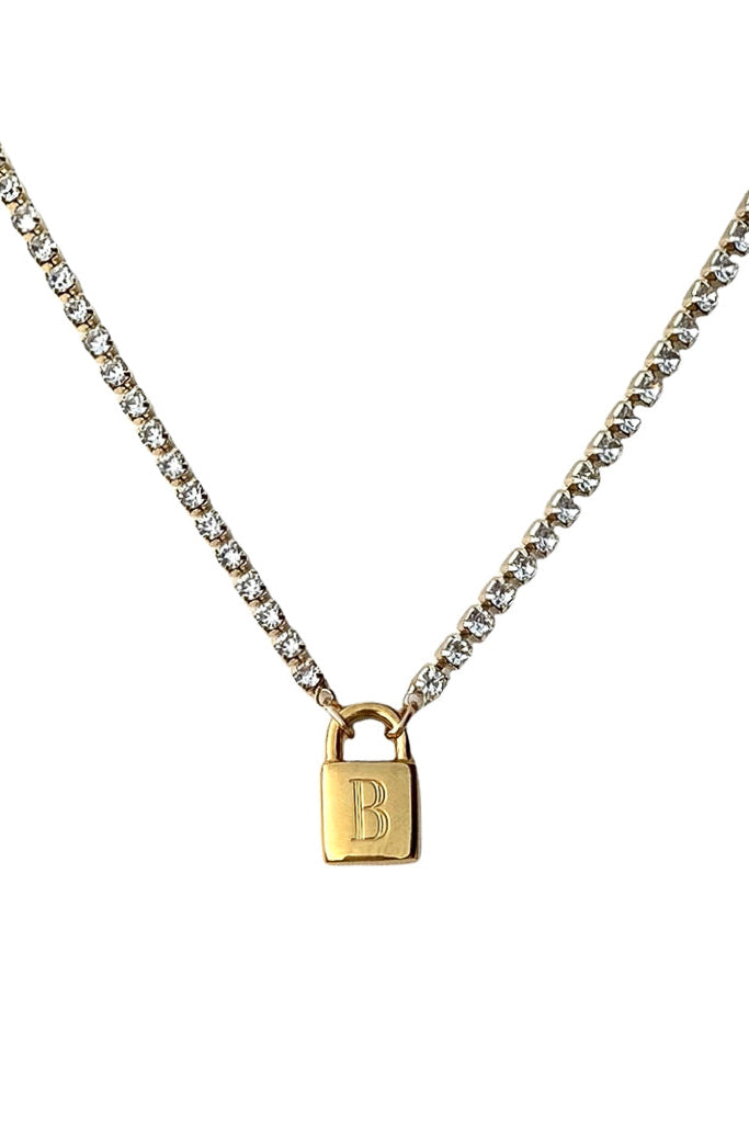 Farrah B Empress Initial Lock Necklace