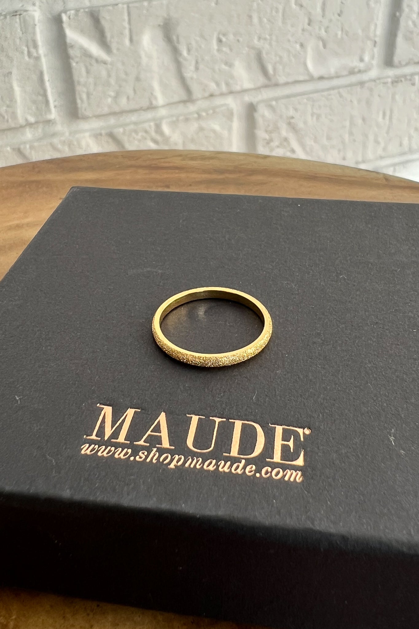 18K Dainty Glitter Ring