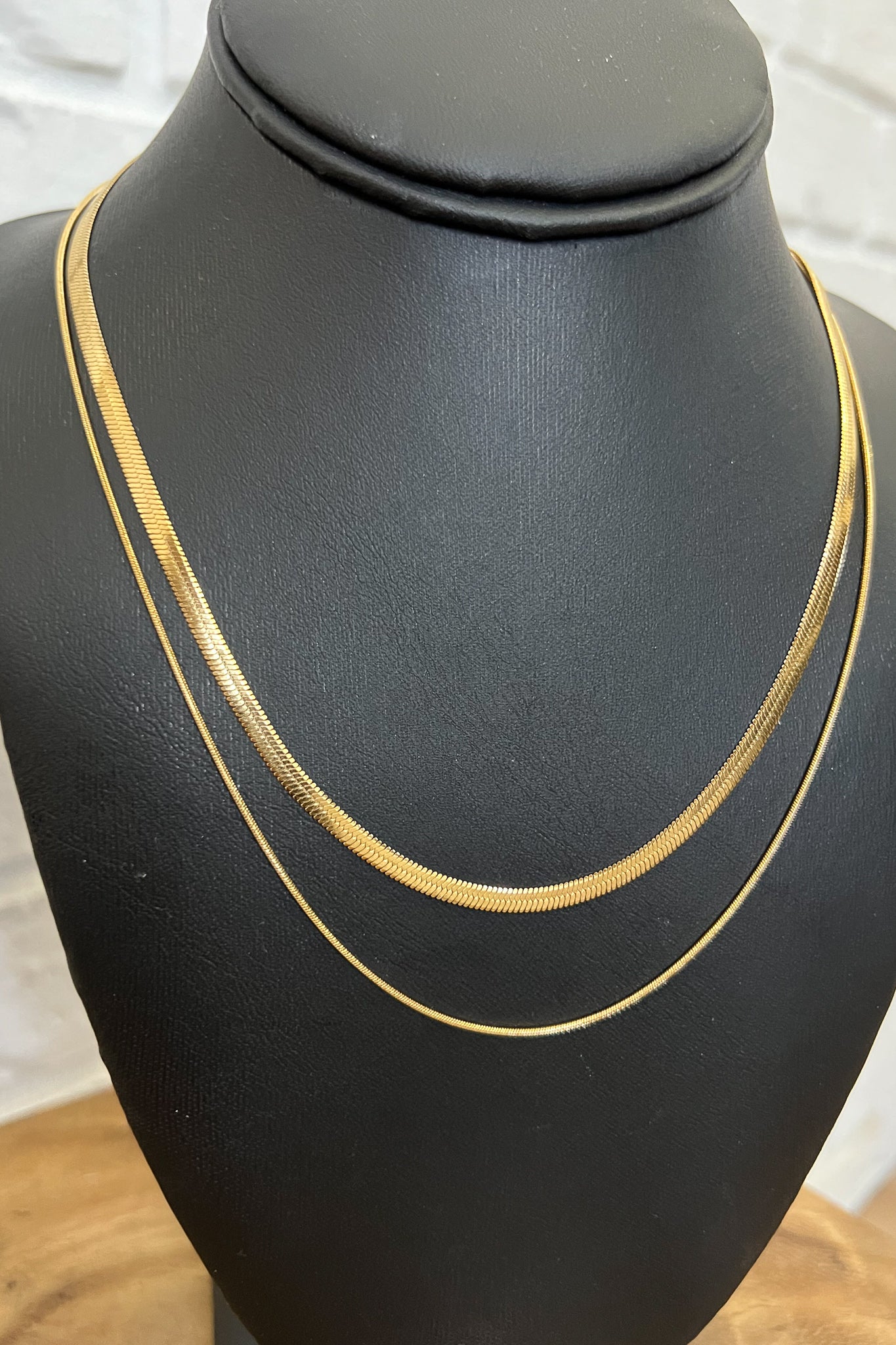 18K Madelyn Stacked Herringbone Necklace