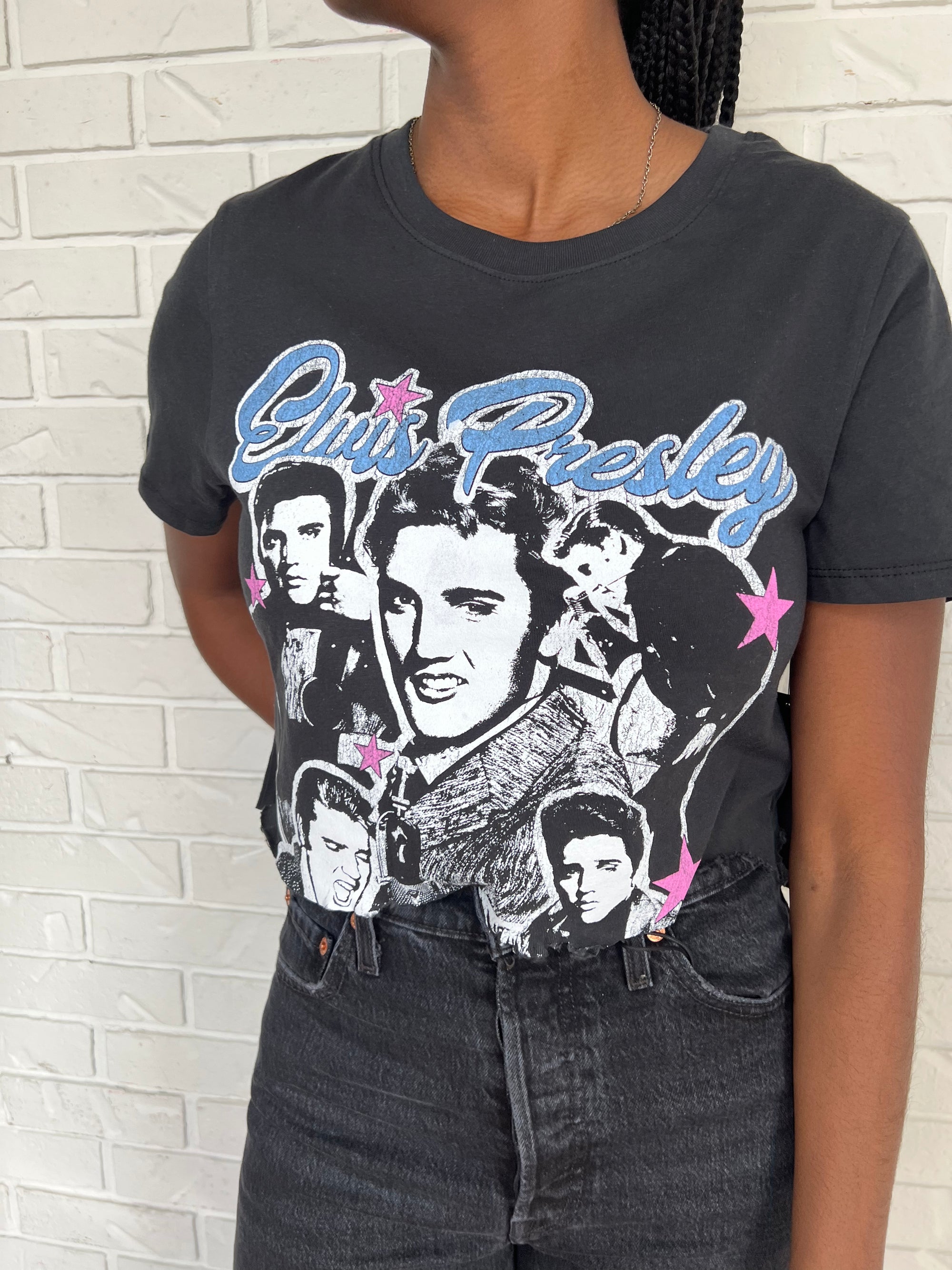 Elvis Montage Crop Tee