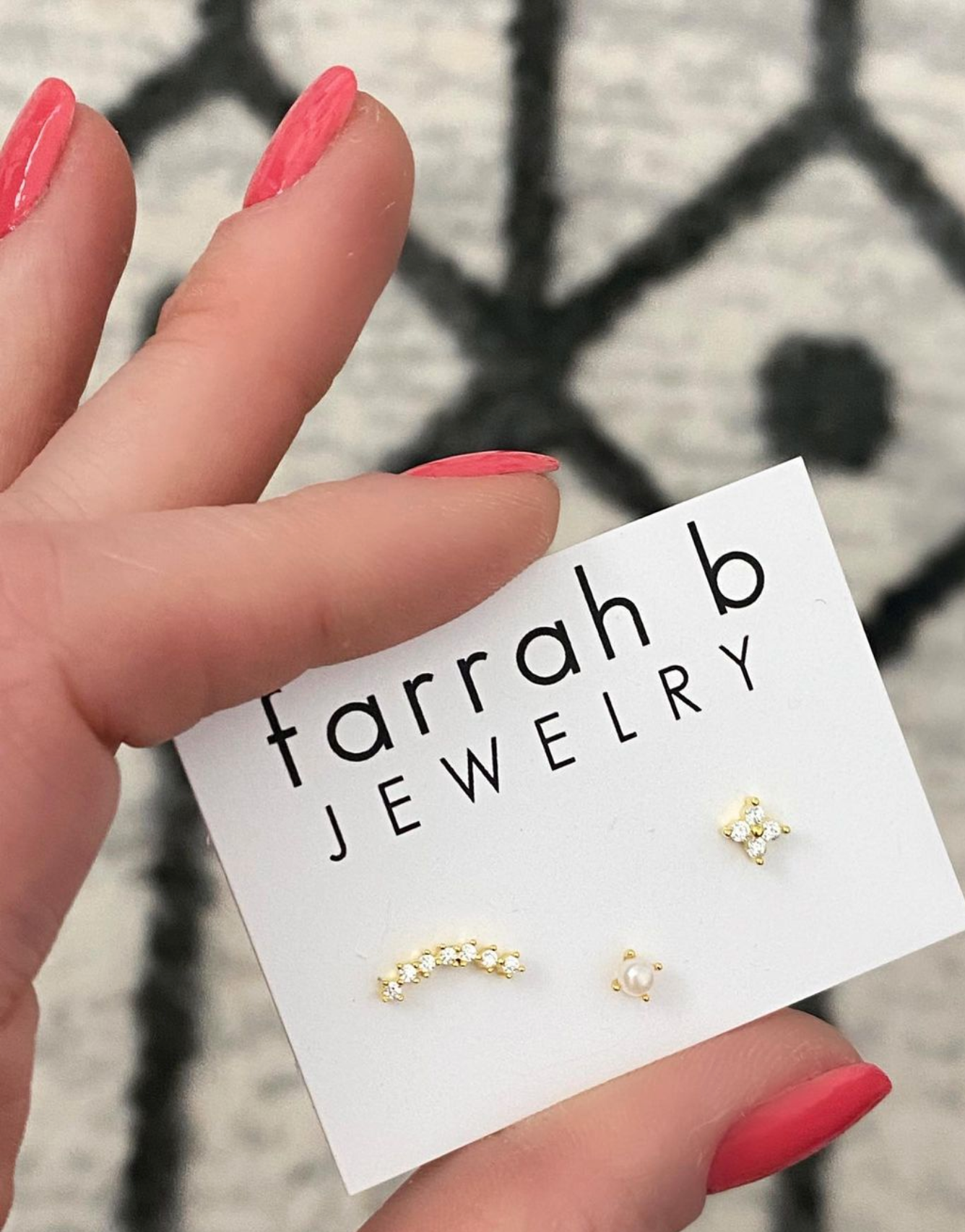 Farrah B Trifecta Single Stud Earrings