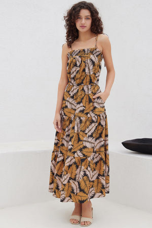 Nightfall Palm Maxi Dress