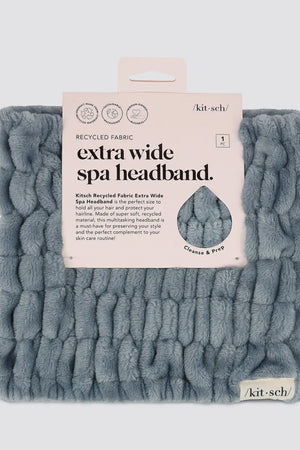 KITSCH Extra Wide Spa Headband - Misty Blue