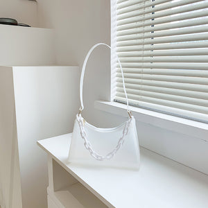 White Chain Clear Purse