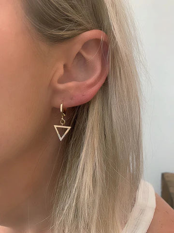 Farrah B Triangle Huggie Earrings