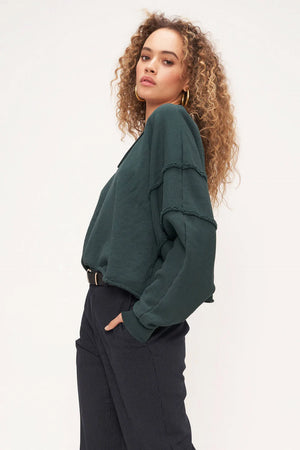 Daria Seamed V-Neck Sweatshirt