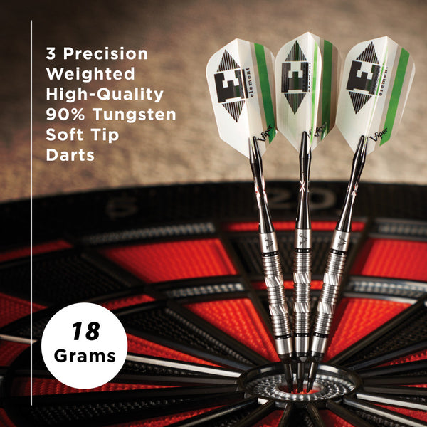 Viper Element Darts 90% Tungsten Soft Tip Darts Grooved Barrel 18