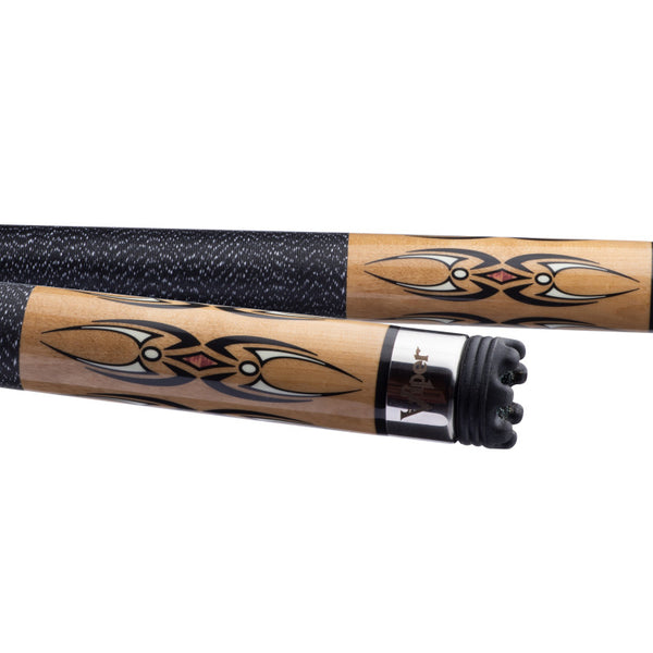 Viper Sinister Black and White Wrap with Brown Stain Billiard/Pool