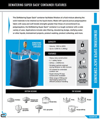 Dewatering Bag Product Sheet