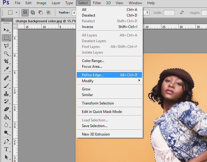 how to change color of background in photoshop