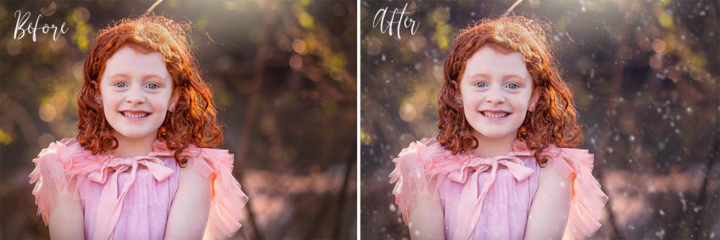 Winter Photoshop Actions added to portrait