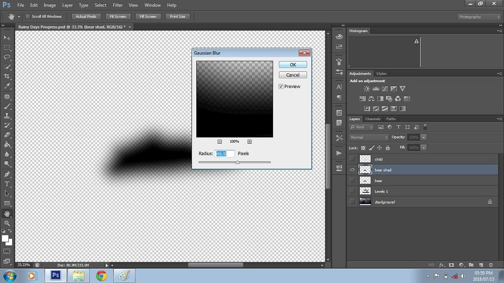 Adding Blur to Composite in Photoshop