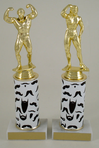 Gold Champions Volleyball Trophy on Woodgrain Finish Base