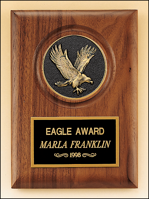 Detailed Eagle Cast Medallion Plaque 5" x 7" - P3168 - Made in the USA