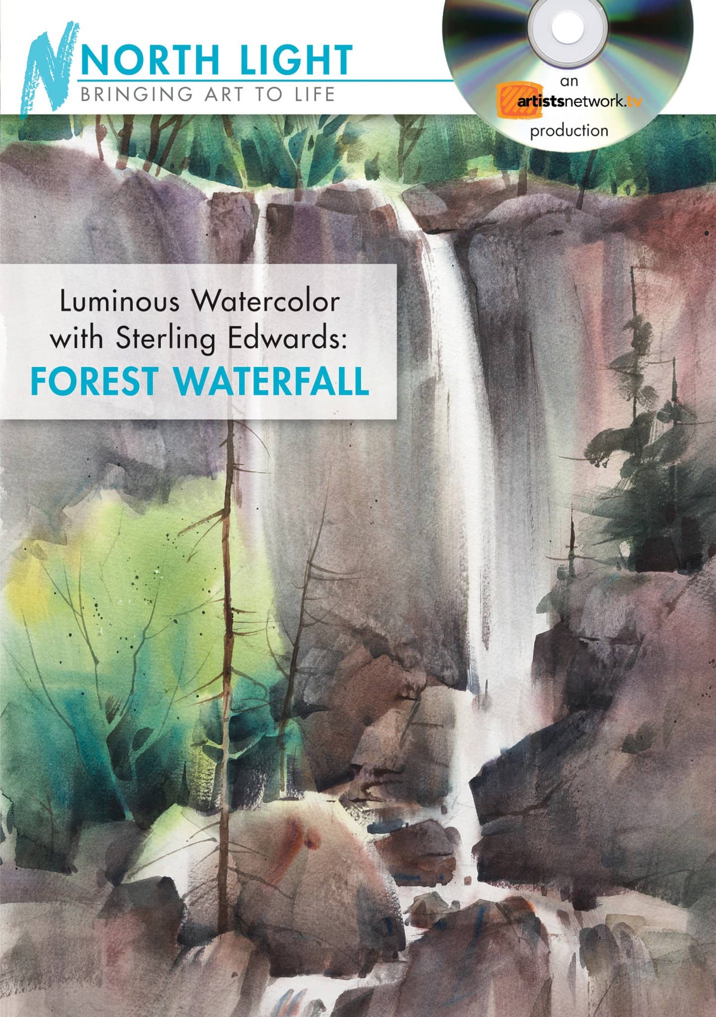 Luminous Watercolor Forest Waterfall With Sterling Edwards