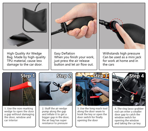SPELAB Car Tool Kit 11Pcs Professional with Easy Entry Long Reach Grab